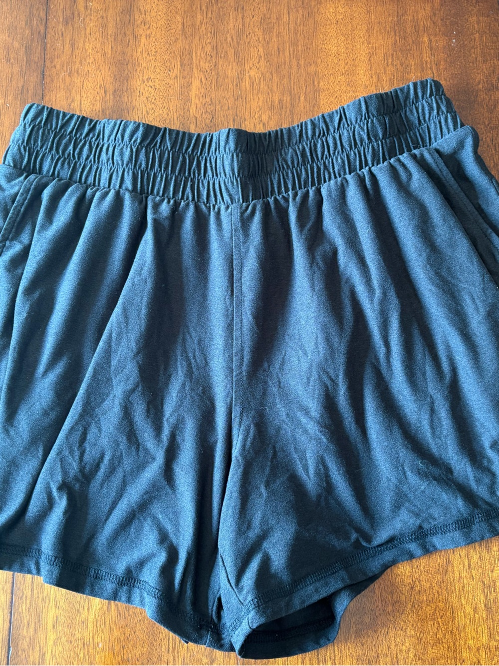 Athletic Works Black Elastic-Waist Athletic Shorts